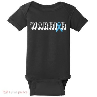 Support Father Prostate Cancer Warrior Light Blue Ribbon Baby Bodysuit