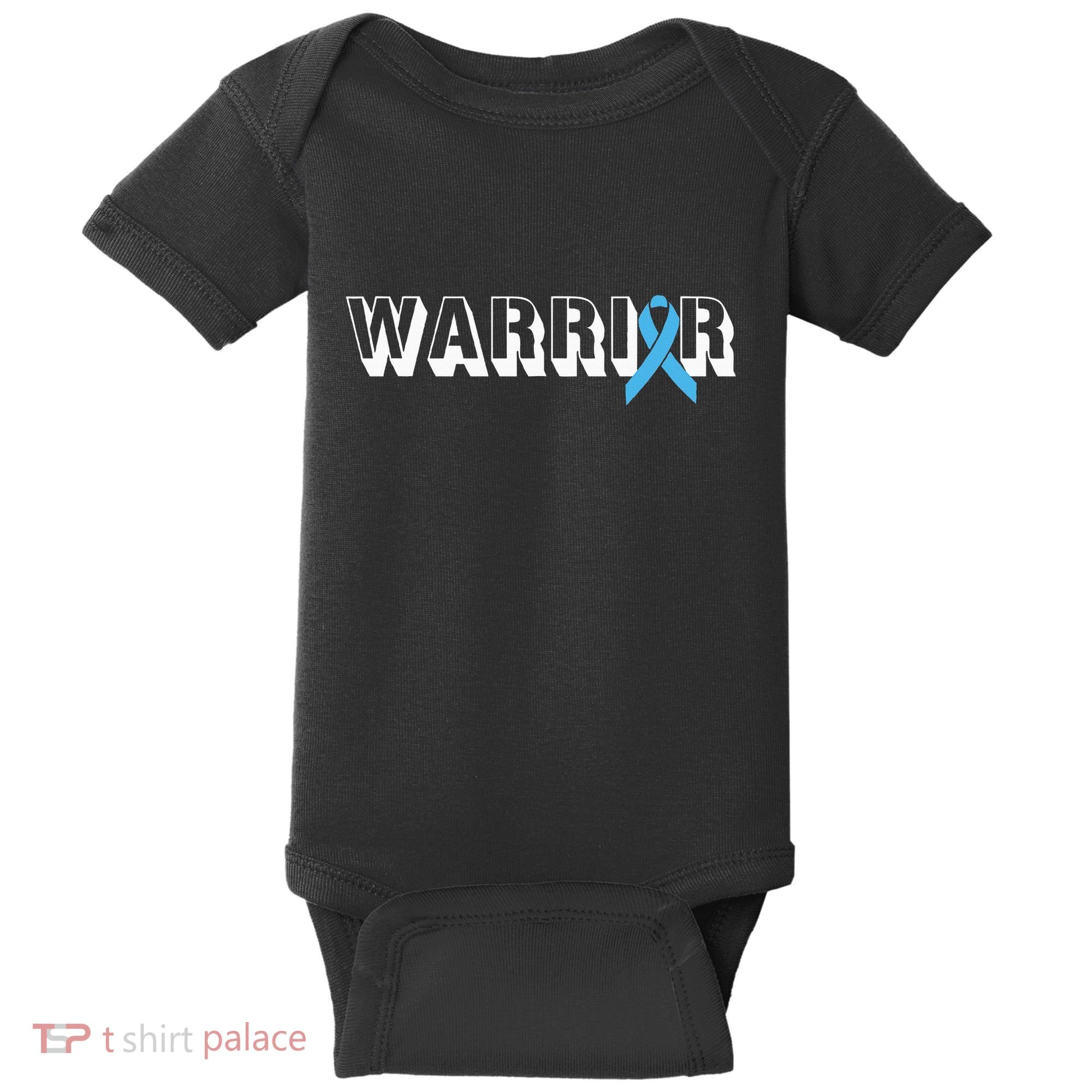 Support Father Prostate Cancer Warrior Light Blue Ribbon Baby Bodysuit
