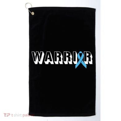 Support Father Prostate Cancer Warrior Light Blue Ribbon Golf Towel