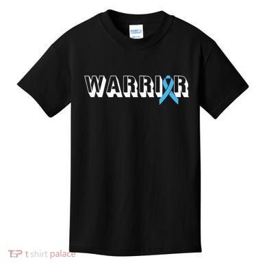 Support Father Prostate Cancer Warrior Light Blue Ribbon Kids T-Shirt