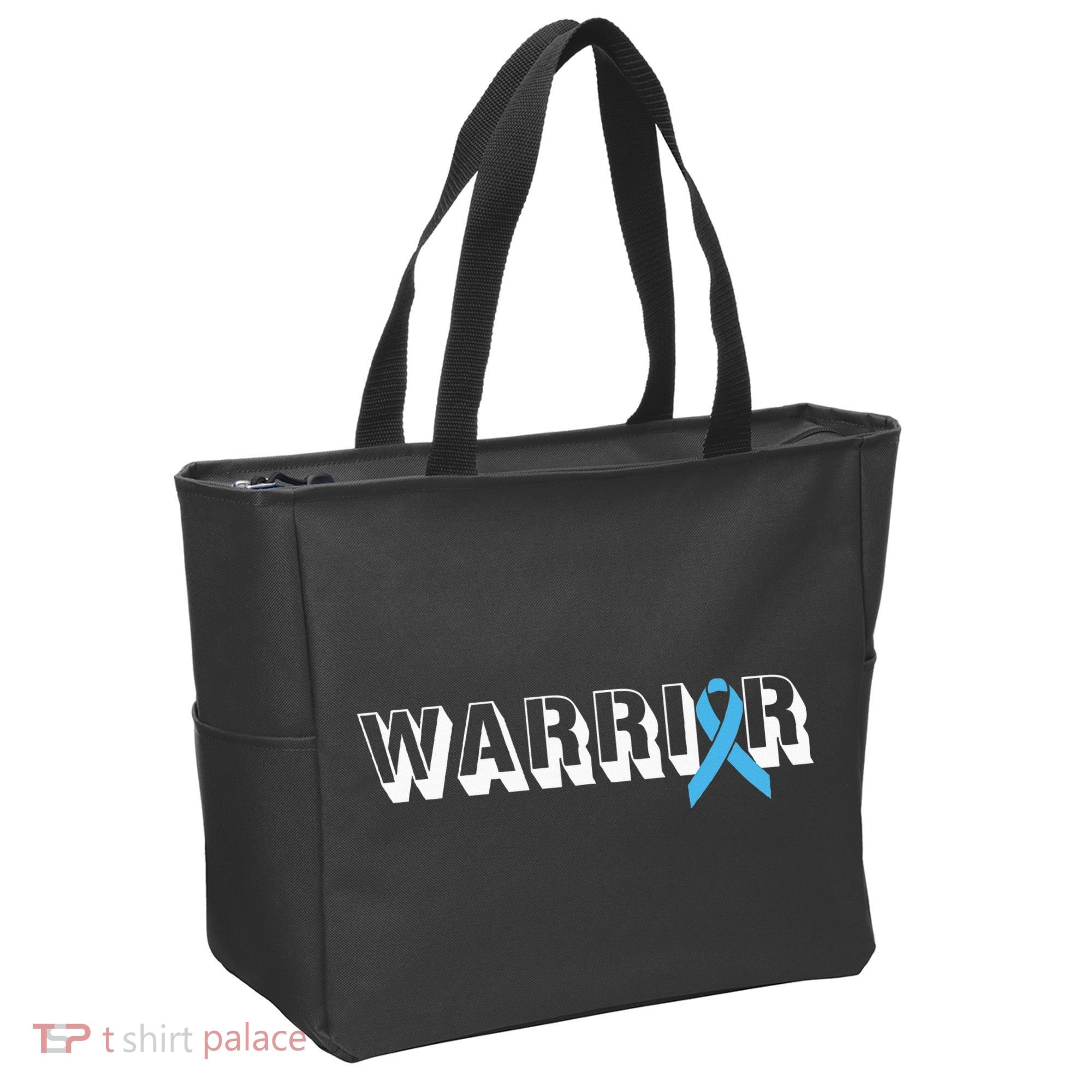 Support Father Prostate Cancer Warrior Light Blue Ribbon Tote Bag