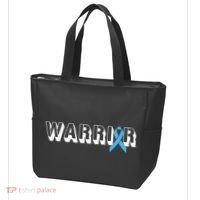 Support Father Prostate Cancer Warrior Light Blue Ribbon Tote Bag thumb 3