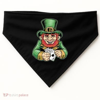 Straight Flush Poker Leprechaun USA-Made Doggie Bandana