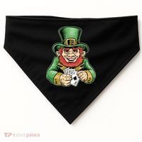 Straight Flush Poker Leprechaun USA-Made Doggie Bandana thumb 0