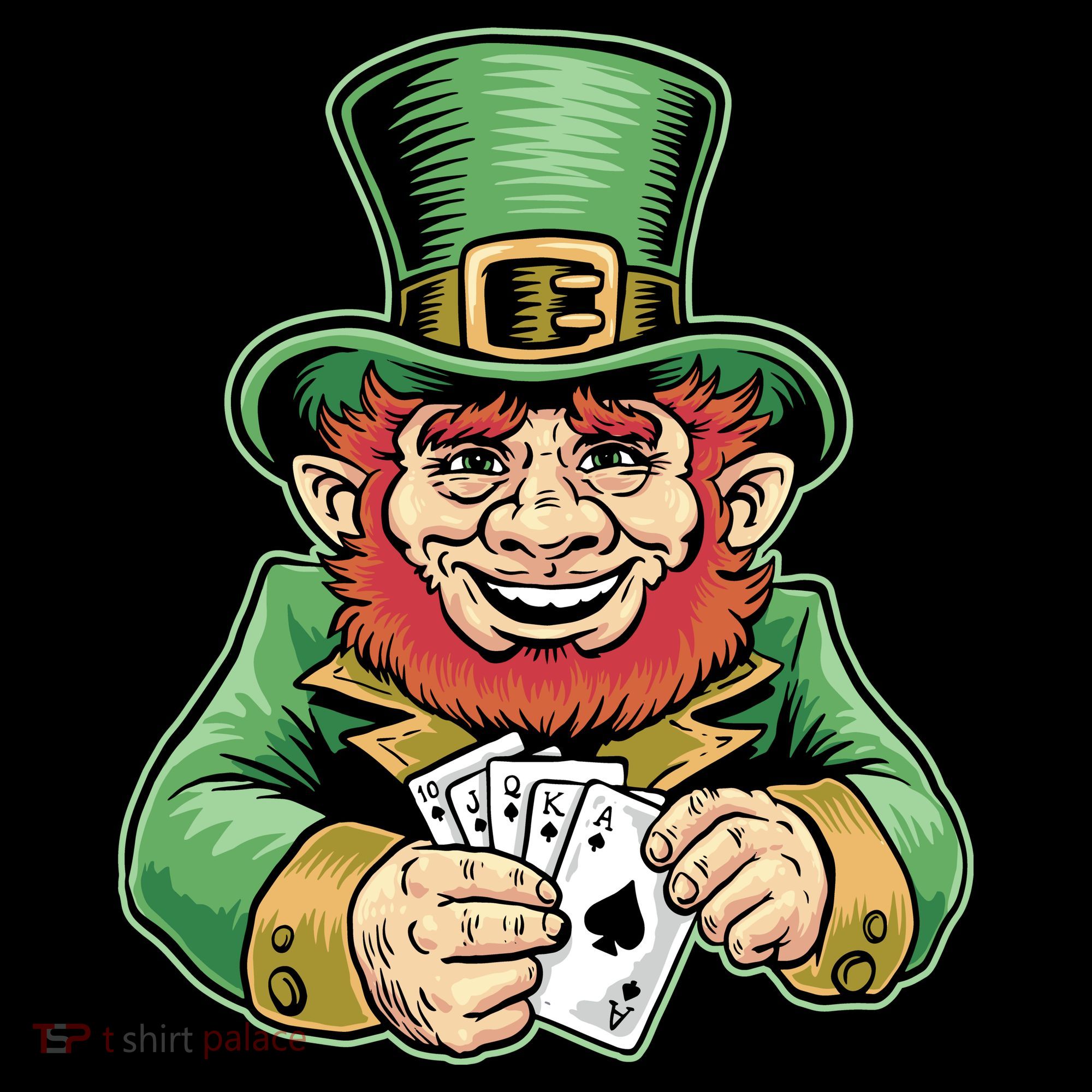 Straight Flush Poker Leprechaun Apron