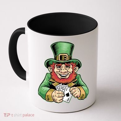 Straight Flush Poker Leprechaun Coffee Mug