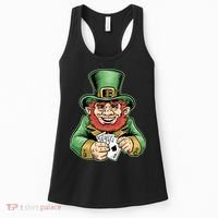 Straight Flush Poker Leprechaun Women's Tank Top thumb 0
