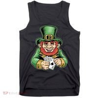 Straight Flush Poker Leprechaun Tank Top thumb 0
