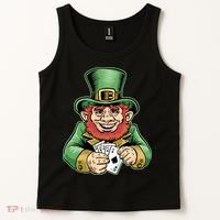 Straight Flush Poker Leprechaun Tank Top thumb 2