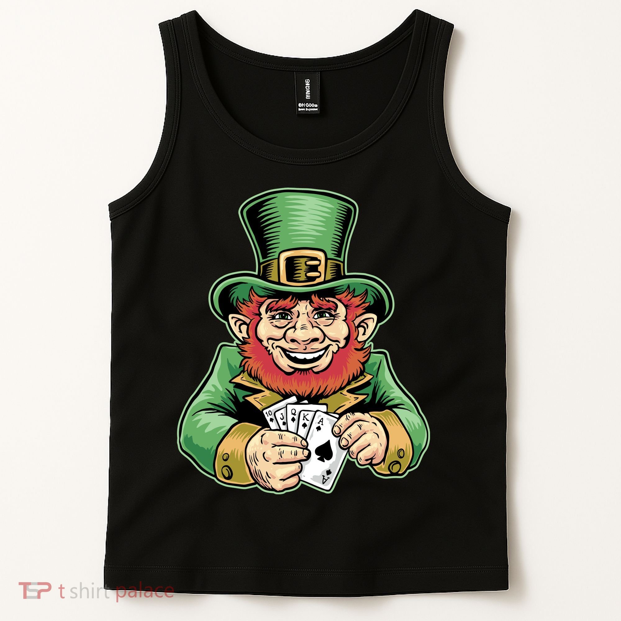 Straight Flush Poker Leprechaun Tank Top