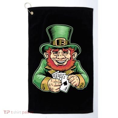Straight Flush Poker Leprechaun Golf Towel