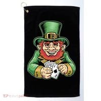 Straight Flush Poker Leprechaun Golf Towel thumb 0