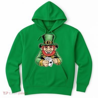 Straight Flush Poker Leprechaun Hoodie