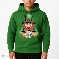 Straight Flush Poker Leprechaun Hoodie thumb 2