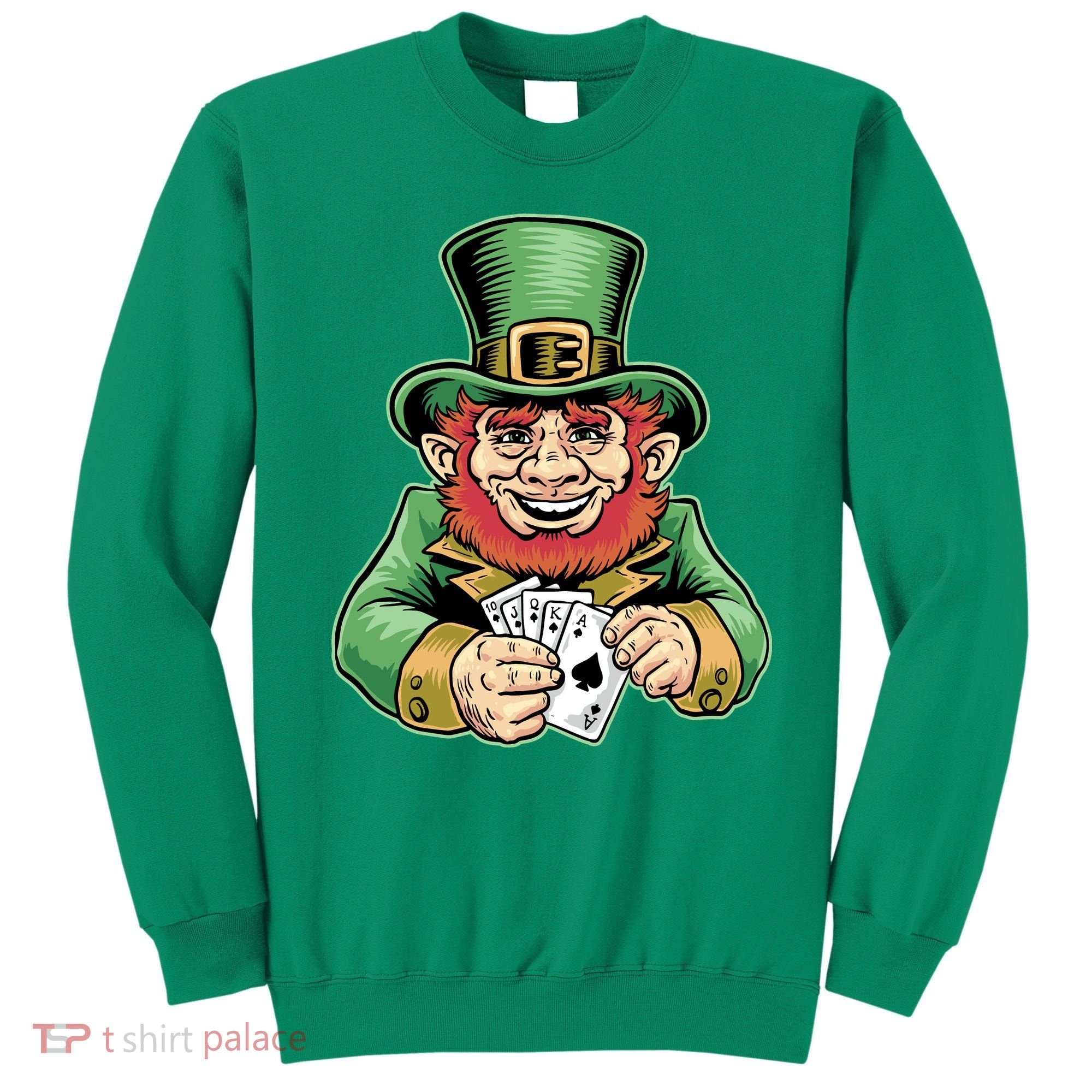 Straight Flush Poker Leprechaun Sweatshirt