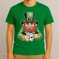 Straight Flush Poker Leprechaun T-Shirt thumb 3