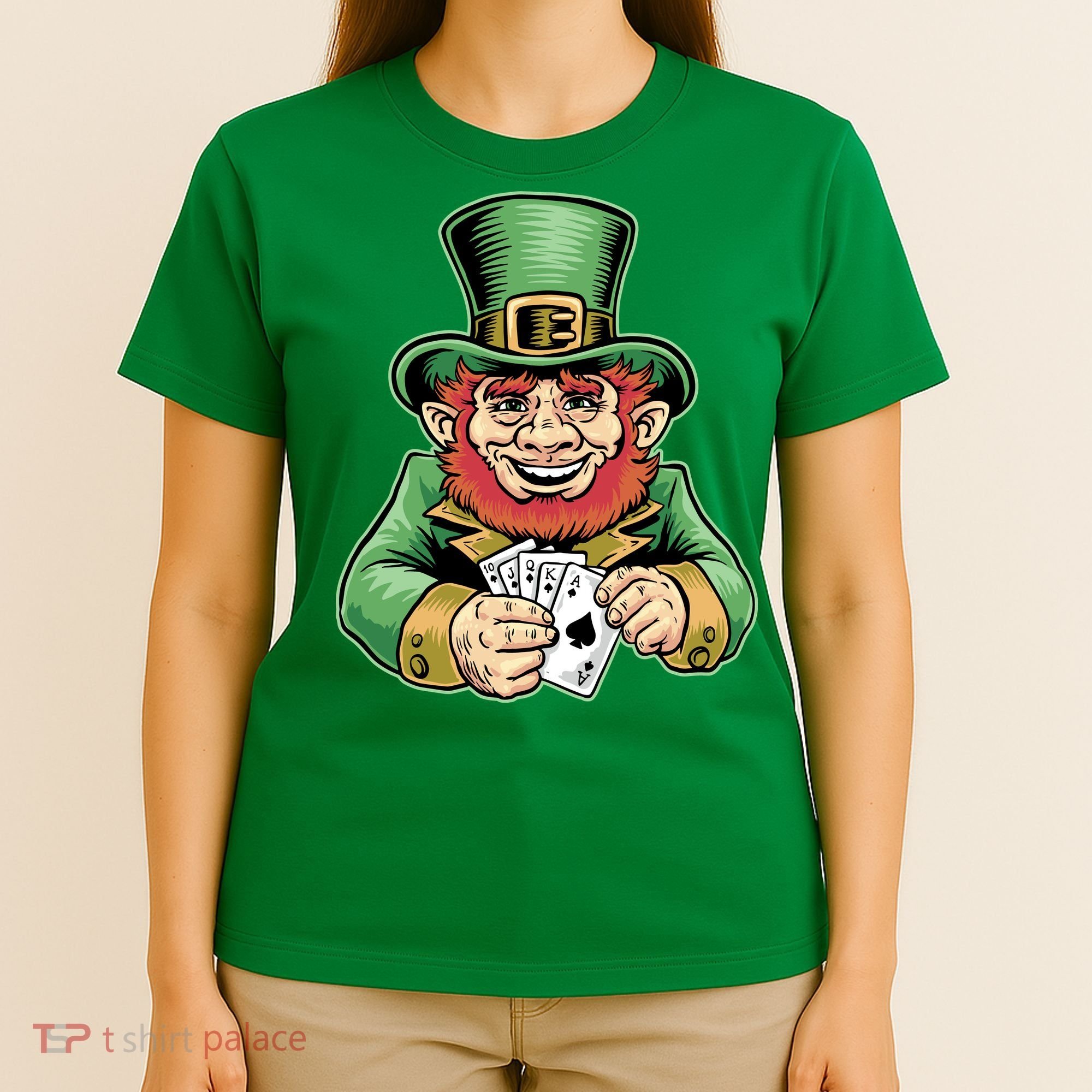 Straight Flush Poker Leprechaun T-Shirt