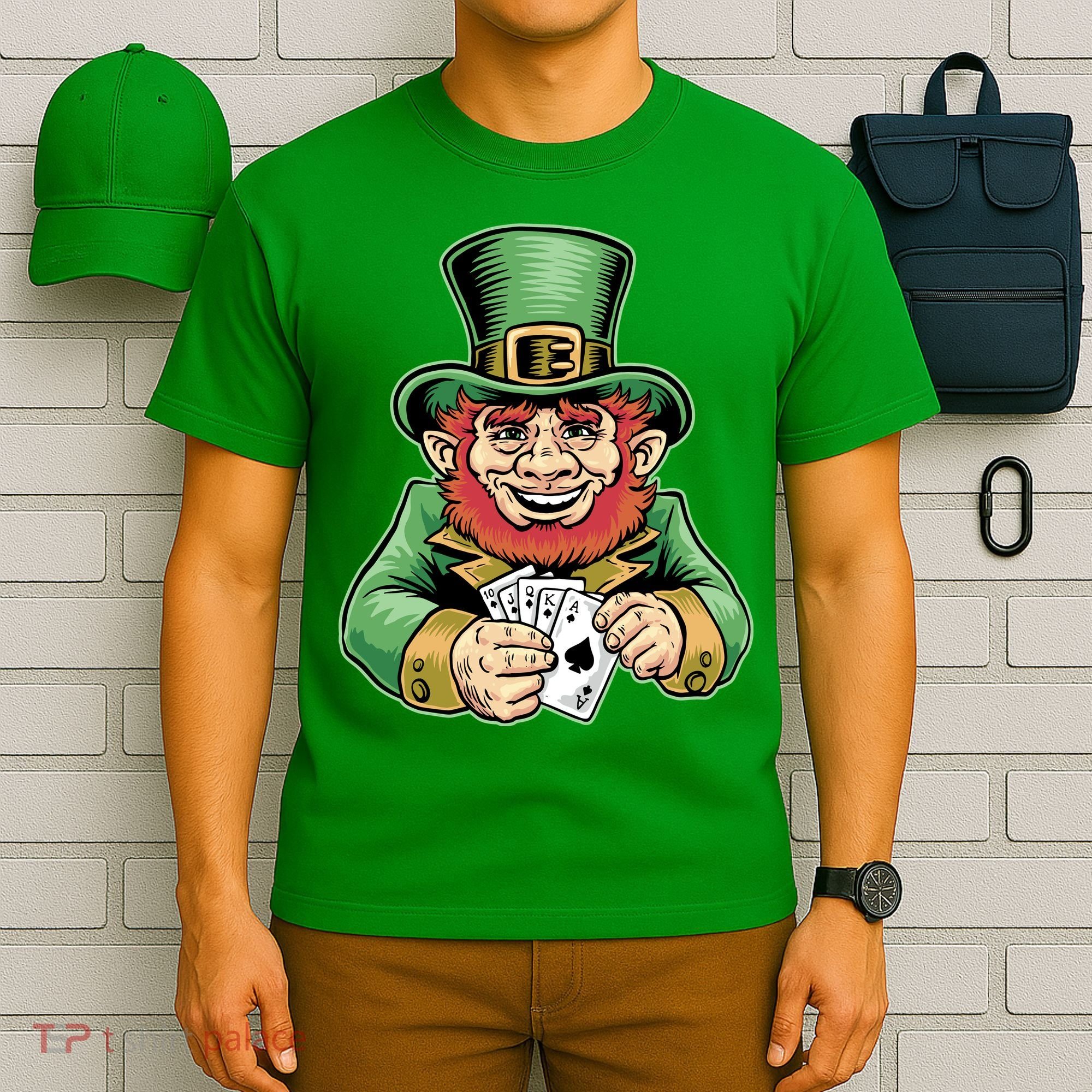 Straight Flush Poker Leprechaun T-Shirt