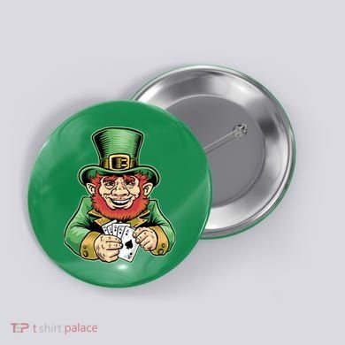 Straight Flush Poker Leprechaun Button