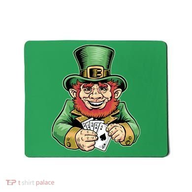 Straight Flush Poker Leprechaun Mousepad