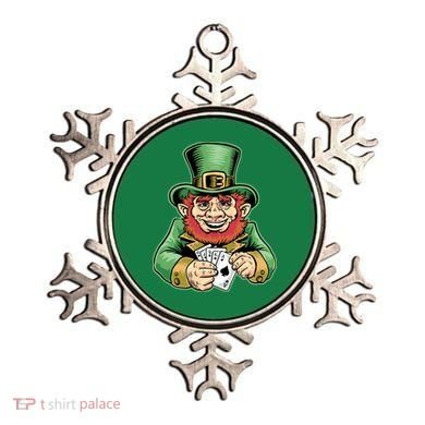 Straight Flush Poker Leprechaun Ornament