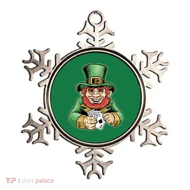 Straight Flush Poker Leprechaun Ornament