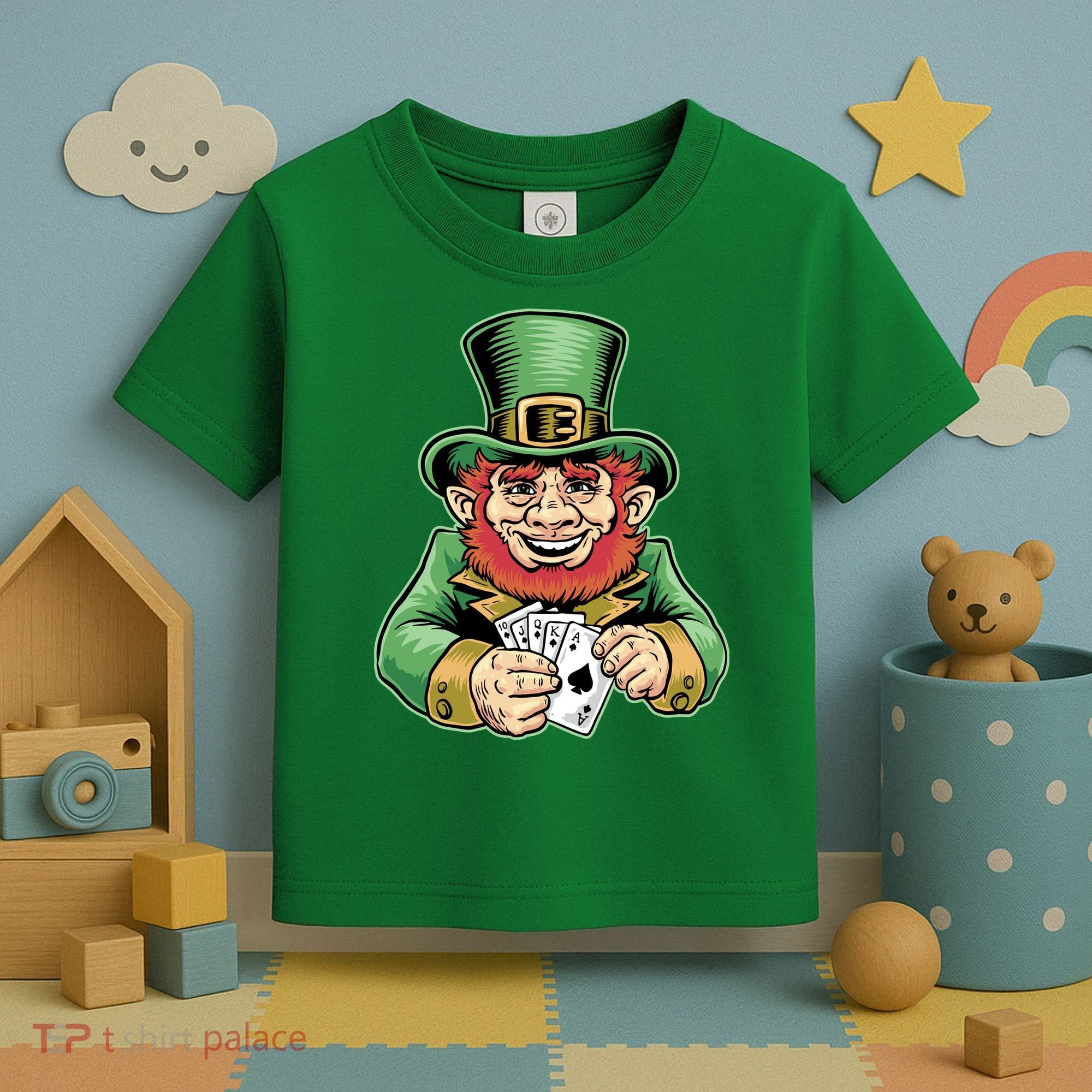 Straight Flush Poker Leprechaun Toddler T-Shirt
