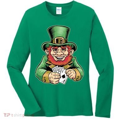 Straight Flush Poker Leprechaun Women's Long Sleeve Shirt