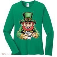 Straight Flush Poker Leprechaun Women's Long Sleeve Shirt thumb 0