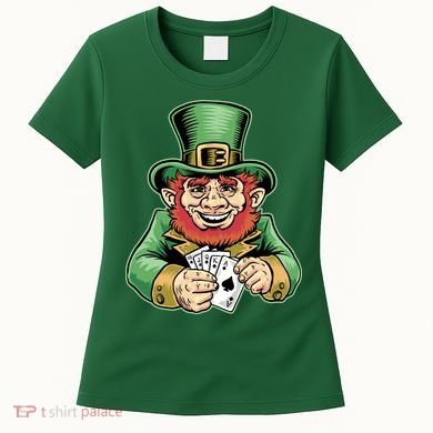 Straight Flush Poker Leprechaun Women's T-Shirt