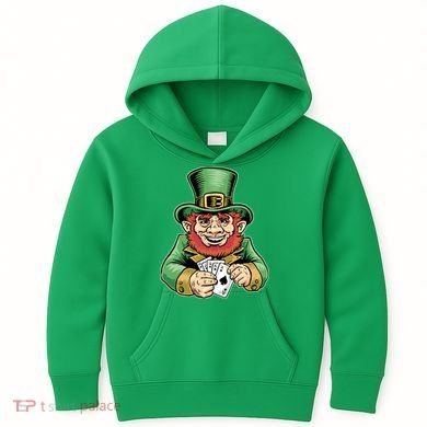 Straight Flush Poker Leprechaun Kids Hoodie