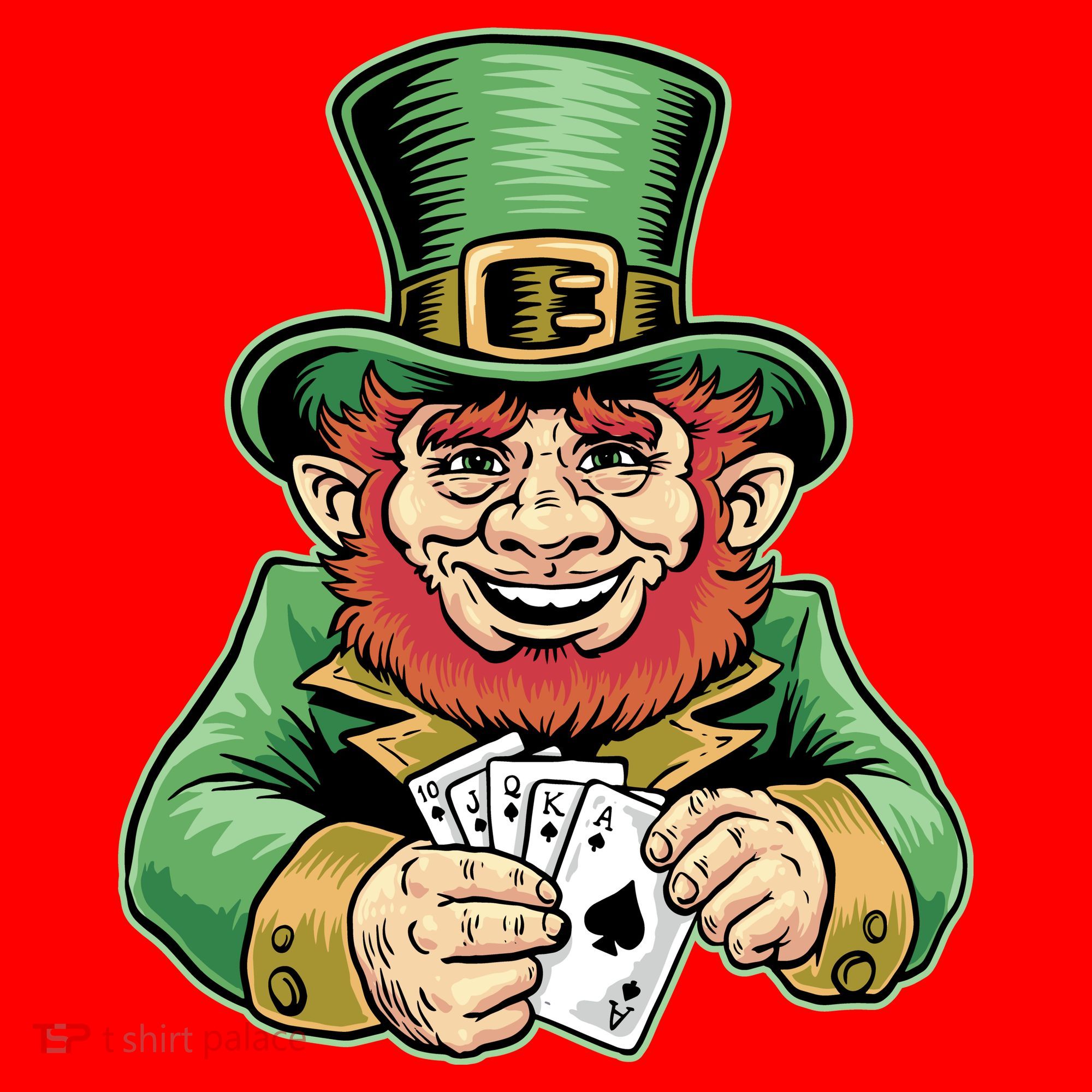 Straight Flush Poker Leprechaun Santa Hat