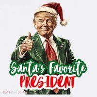 SantaS Favorite President Funny Santa Trump 2024 Christmas Long Sleeve Shirt thumb 2