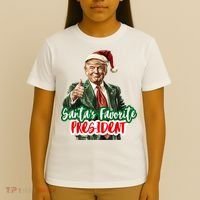 SantaS Favorite President Funny Santa Trump 2024 Christmas T-Shirt thumb 4