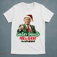 SantaS Favorite President Funny Santa Trump 2024 Christmas T-Shirt thumb 5