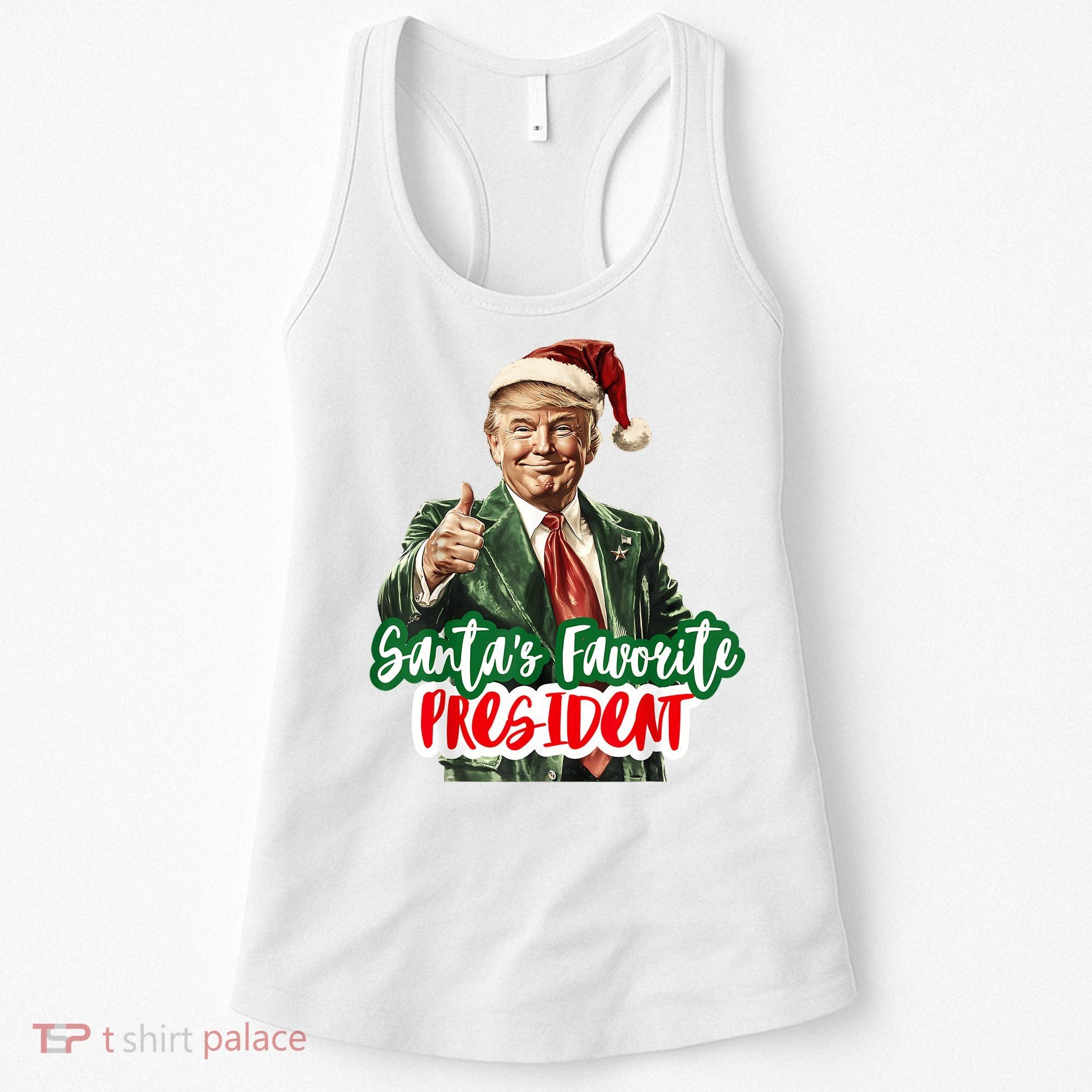 SantaS Favorite President Funny Santa Trump 2024 Christmas Women's Tank Top