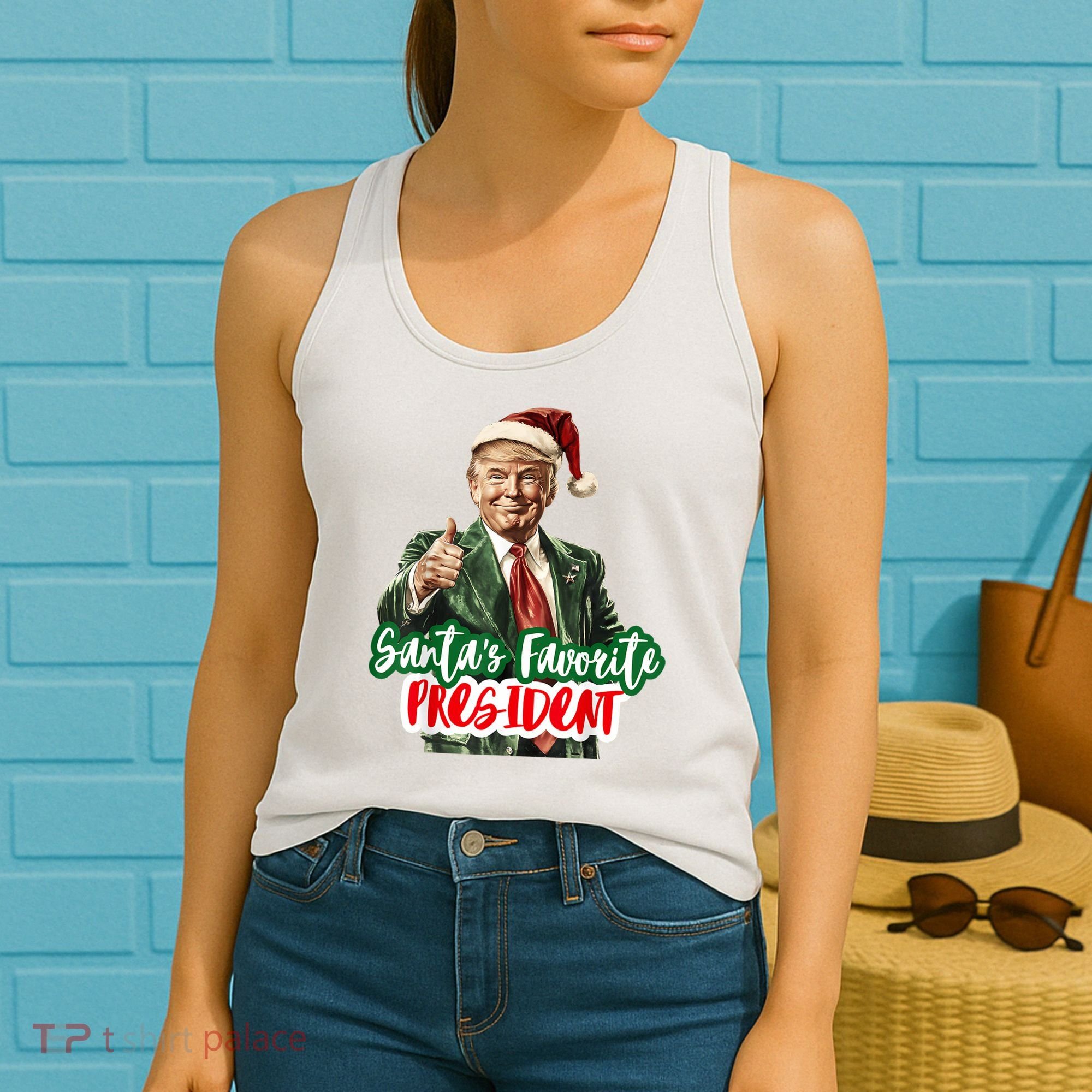 SantaS Favorite President Funny Santa Trump 2024 Christmas Women's Tank Top