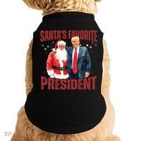 SantaS Favorite President Trump Christmas Santa Hat Doggie Tank thumb 0