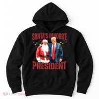 SantaS Favorite President Trump Christmas Santa Hat Hoodie thumb 0
