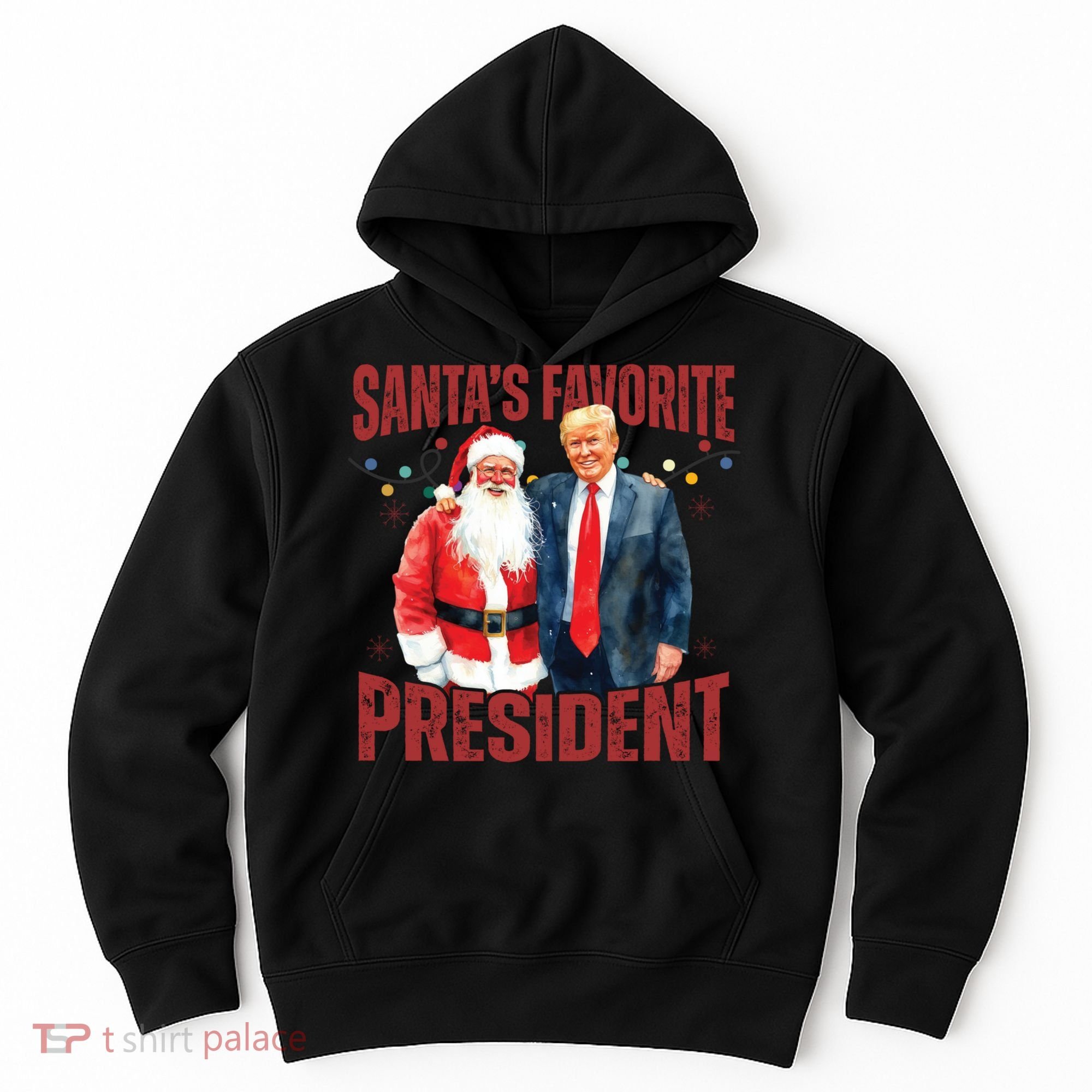 SantaS Favorite President Trump Christmas Santa Hat Hoodie