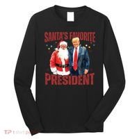 SantaS Favorite President Trump Christmas Santa Hat Long Sleeve Shirt thumb 0