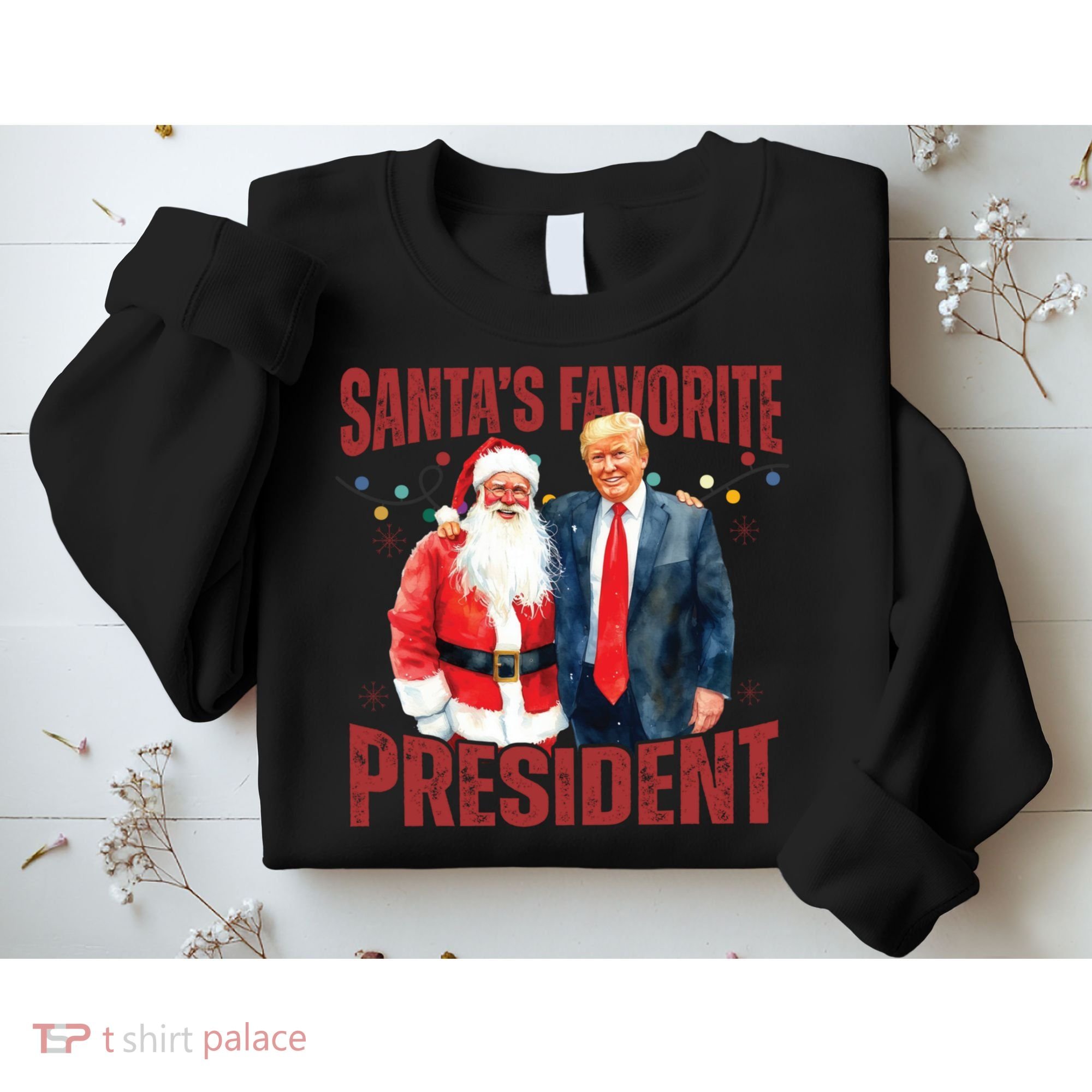 SantaS Favorite President Trump Christmas Santa Hat Sweatshirt