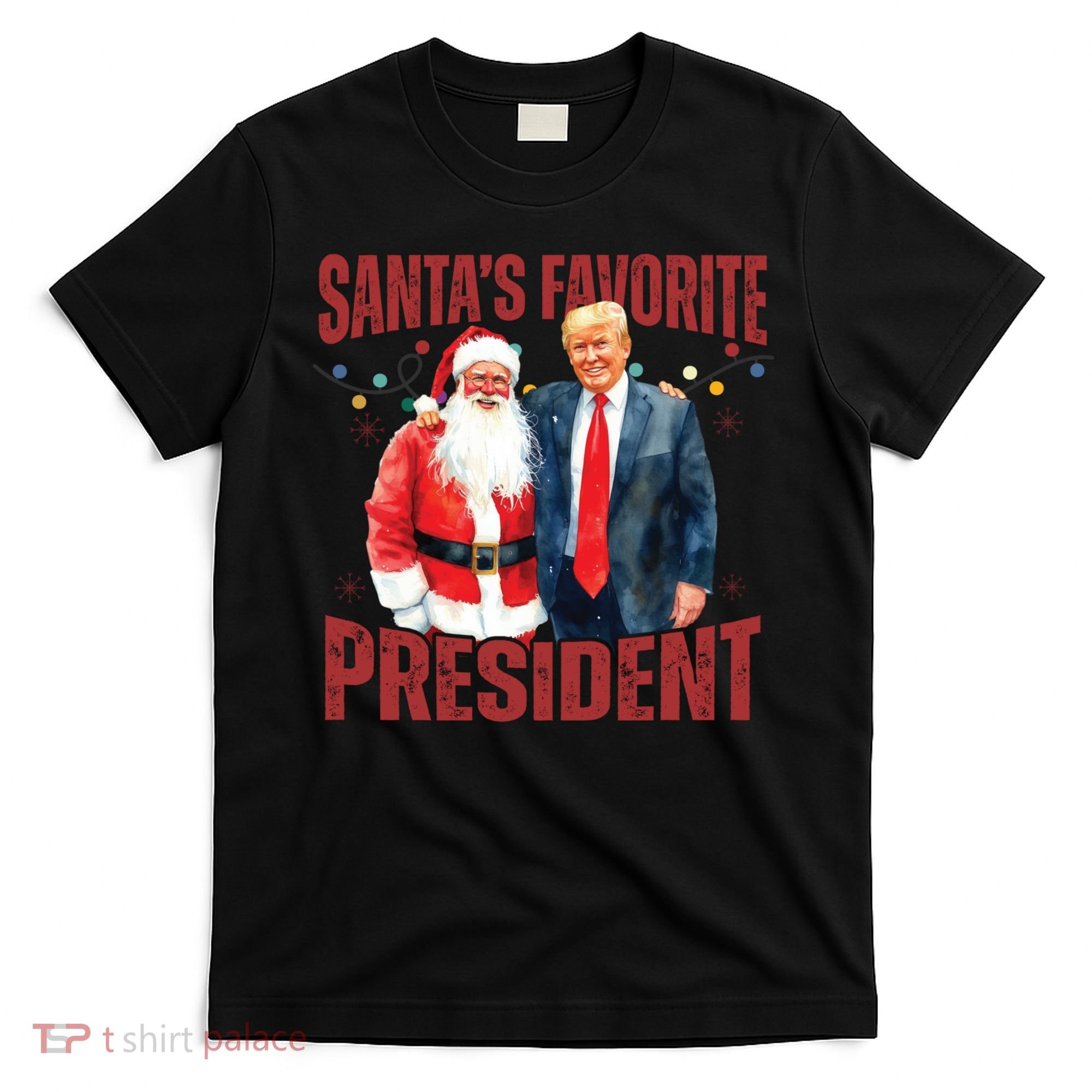 SantaS Favorite President Trump Christmas Santa Hat T-Shirt