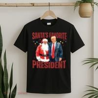 SantaS Favorite President Trump Christmas Santa Hat T-Shirt thumb 2