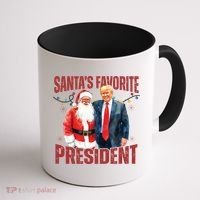 SantaS Favorite President Trump Christmas Santa Hat Coffee Mug thumb 1