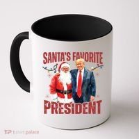 SantaS Favorite President Trump Christmas Santa Hat Coffee Mug thumb 0