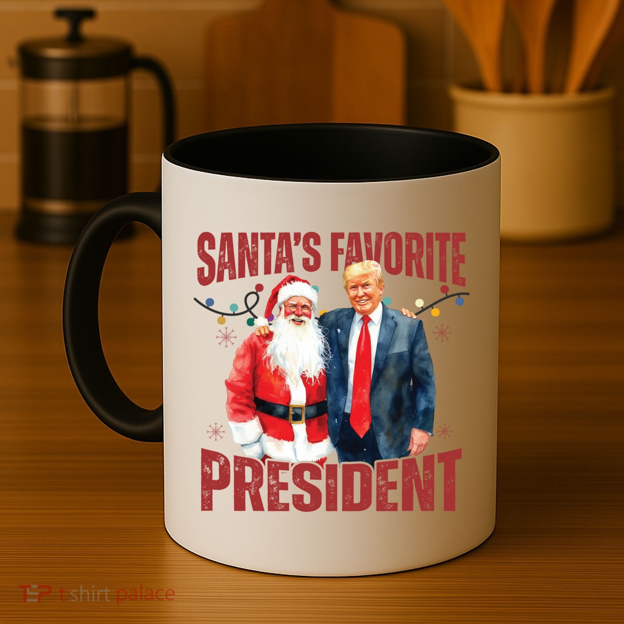 SantaS Favorite President Trump Christmas Santa Hat Coffee Mug