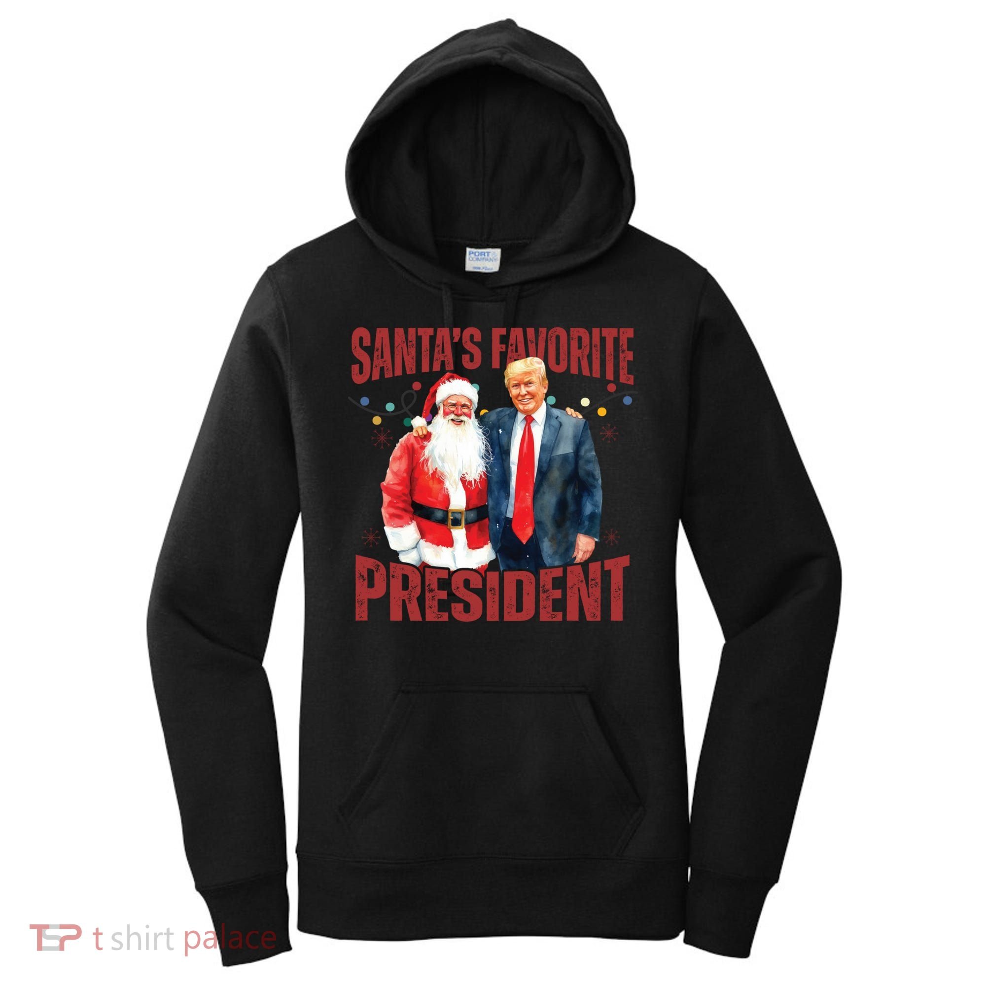 SantaS Favorite President Trump Christmas Santa Hat Women's Hoodie