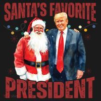 SantaS Favorite President Trump Christmas Santa Hat Women's Hoodie thumb 2