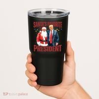 SantaS Favorite President Trump Christmas Santa Hat Tumbler thumb 2
